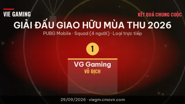 Kết quả GIẢI ĐẤU GIAO HỮU MÙA THU 2026